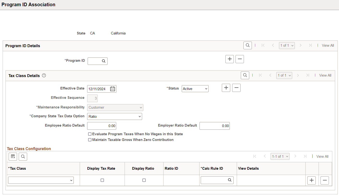 Program ID Association page