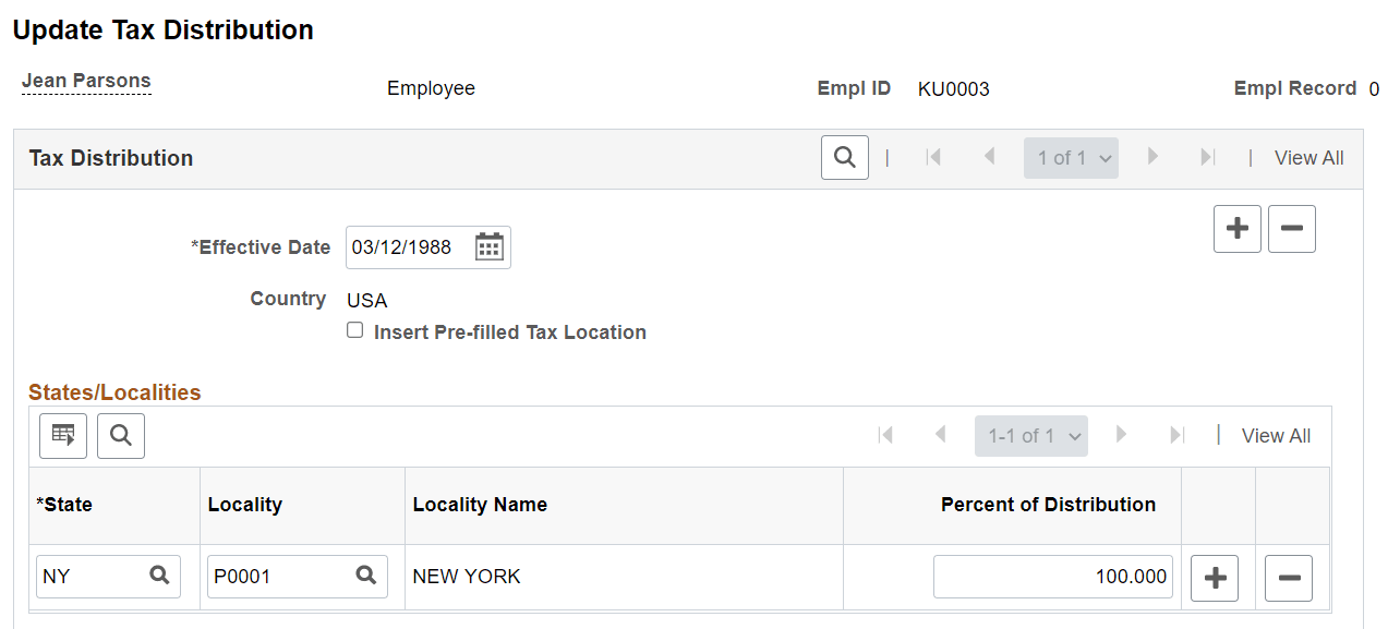 Employee working 100% in NY state before transferring to new tax location