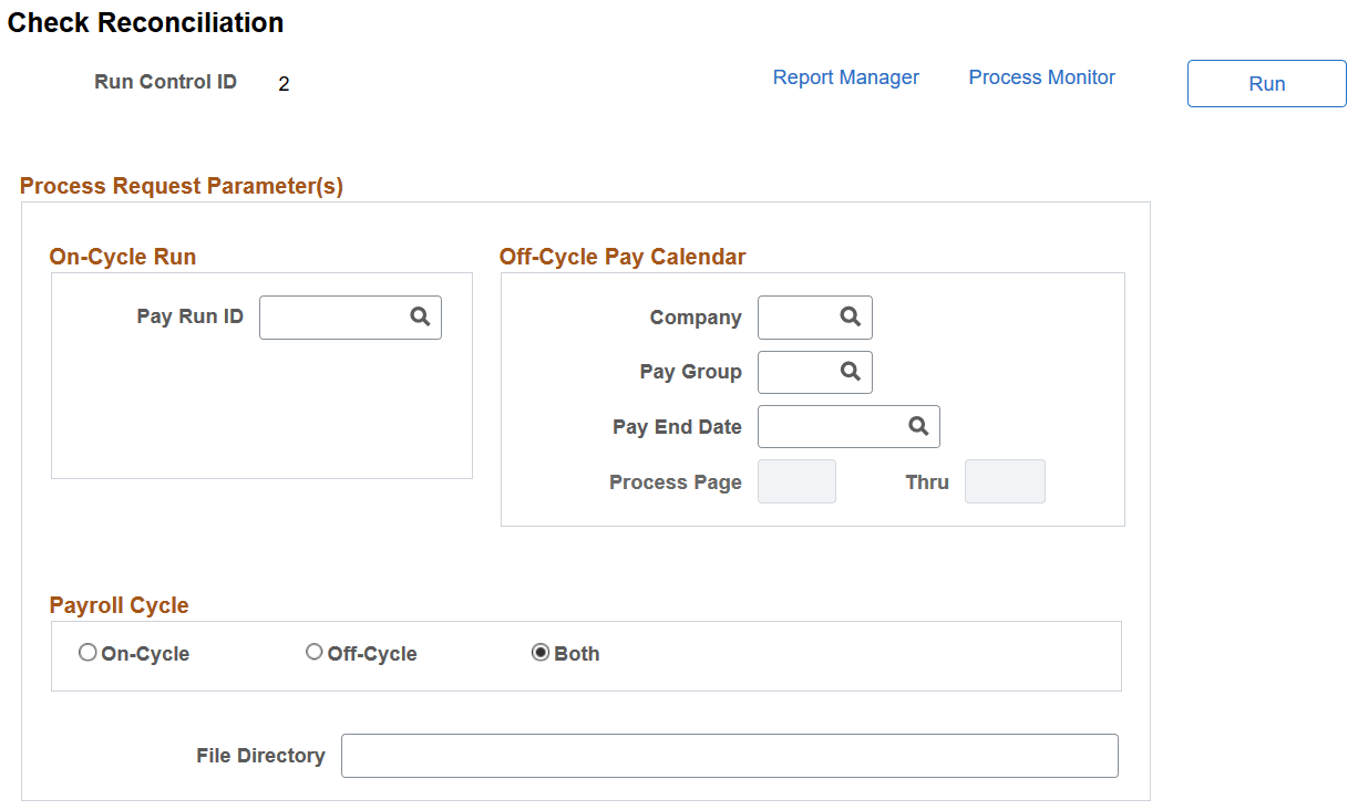 Check Reconciliation page
