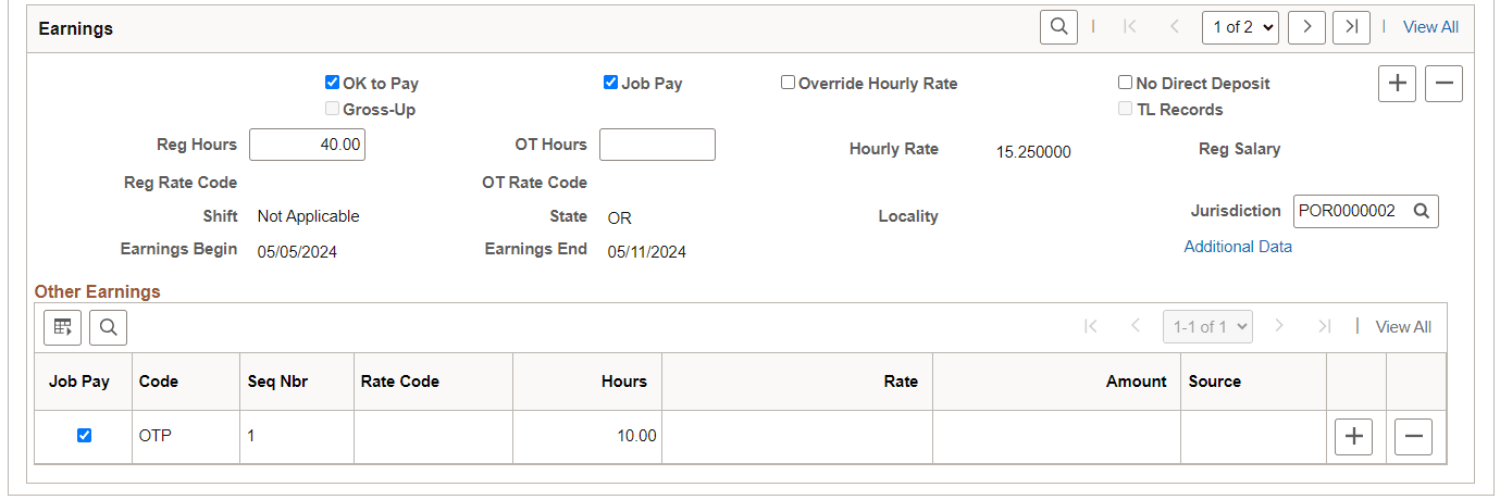 By Paysheet - Paysheet page (2 of 2)