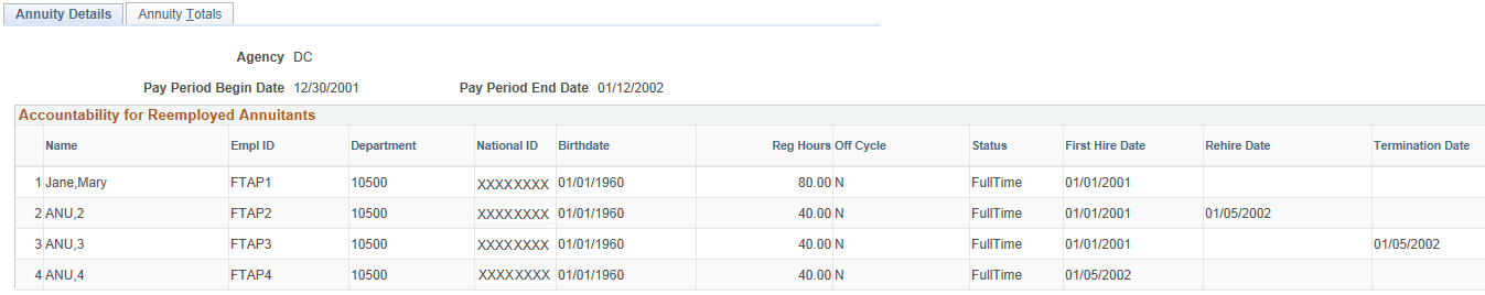 Annuity Details page