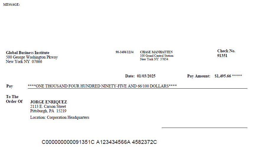 Sample Check (PRTOFCHK) page 1 (2 of 2)