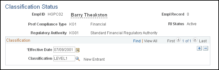 Classification Status