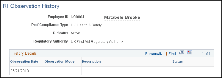 RI Observation History page