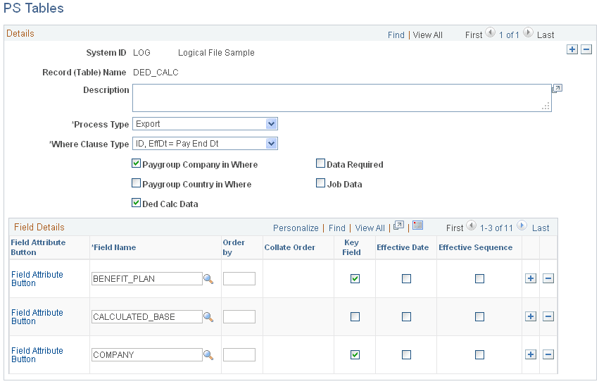 PS Tables page for Step 1: Set Up the PS Tables Component.