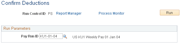 Confirm Deductions page