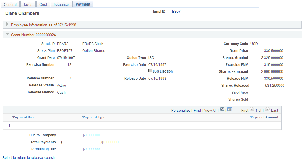 Releases - Payment page