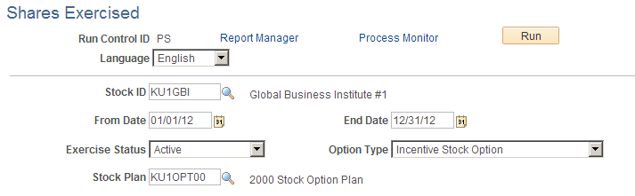Shares Exercised page