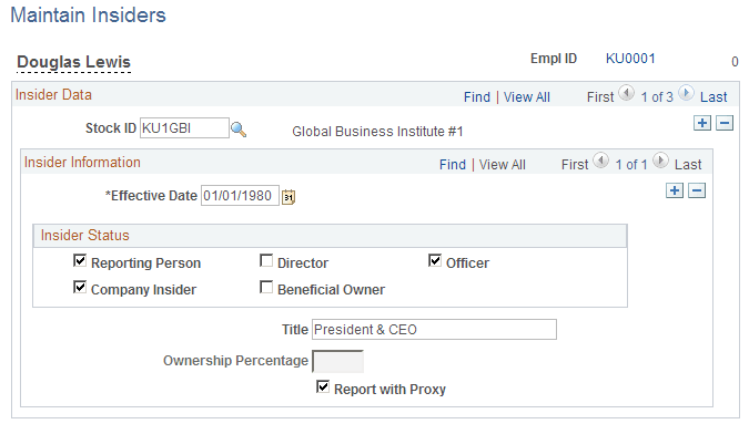 Maintain Insiders page