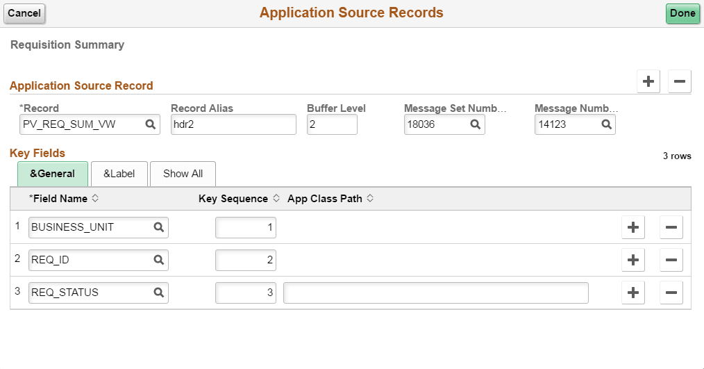 Application Source Records