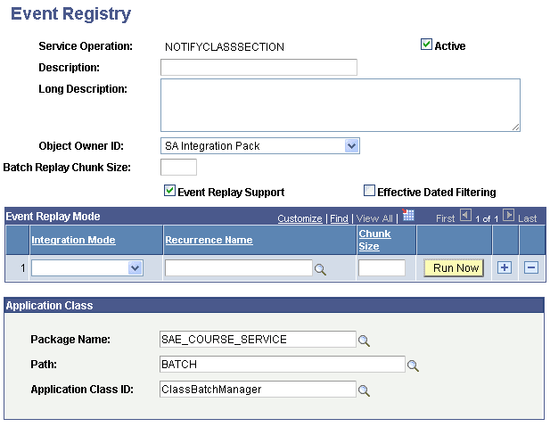 Event Registry page
