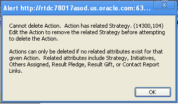 Example of error message