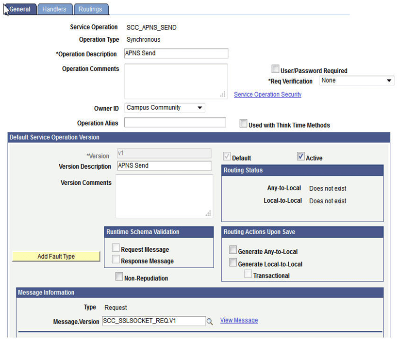 Service Operation General Page Push Channel