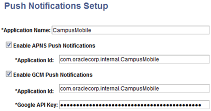 Push Notifications Setup Page