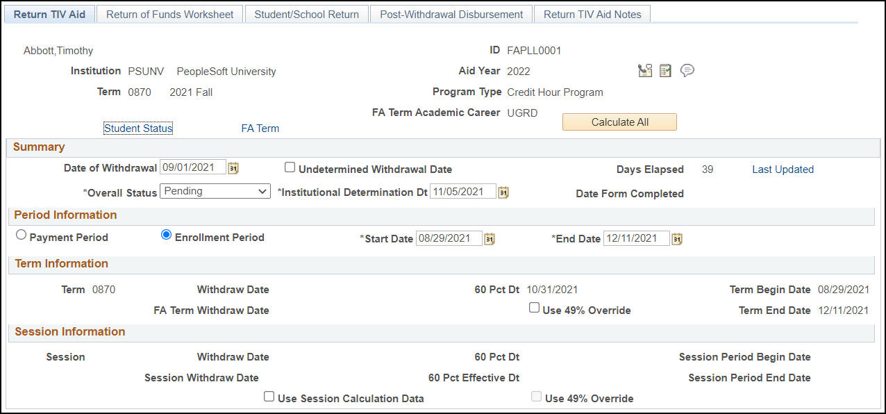 Return TIV (title four) Aid page