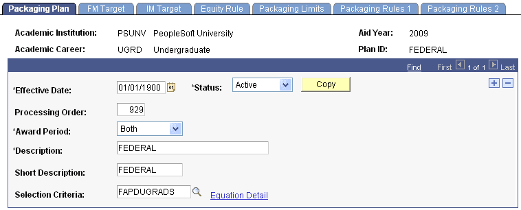 Packaging Plan page