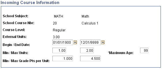 Example of multiple equivalencies for the same course (2 of 4)