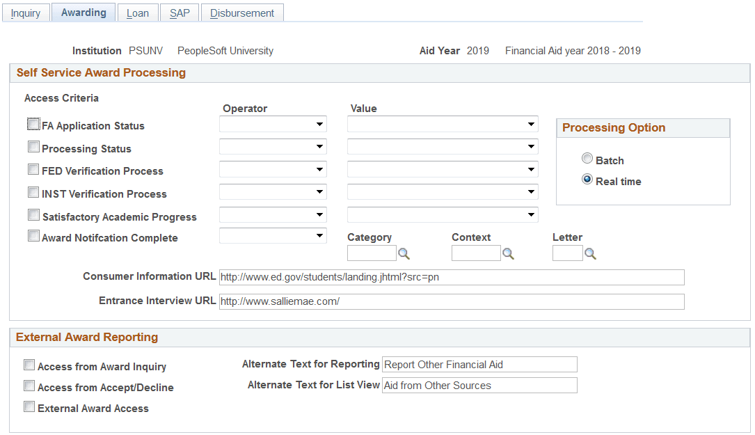 Awarding page