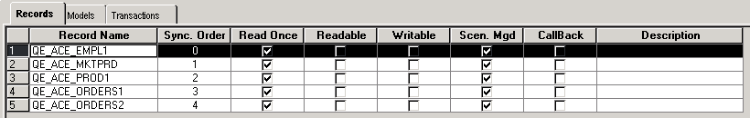 Example of defining the records within the QE_ACE_DBCPROB analytic type definition