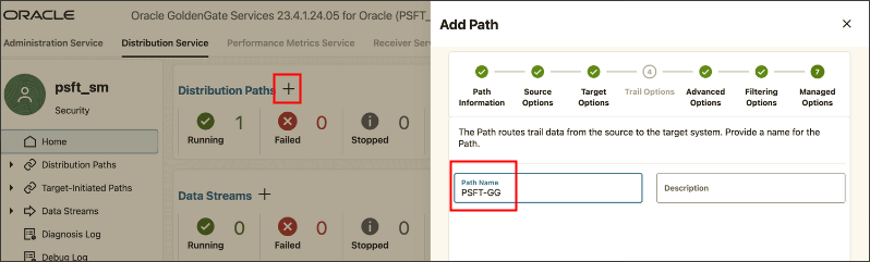 Oracle GoldenGate Service Manager - Add Path