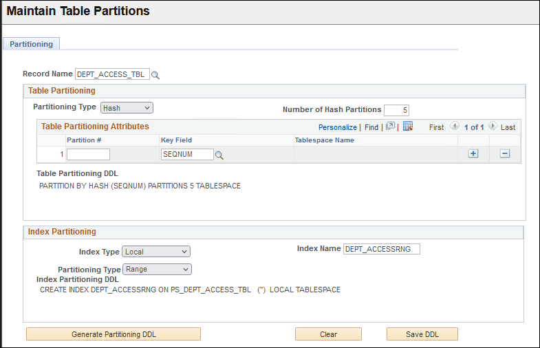 Partitioning page