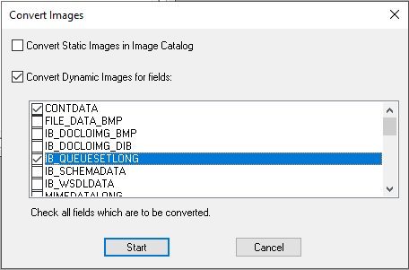 Convert Images dialog box