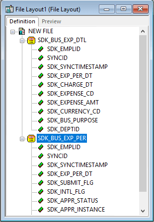 File layout with two records in a hierarchy