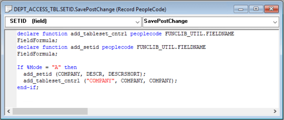 Attaching PeopleCode to your set control field