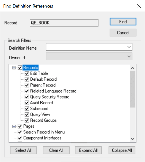 Find Definition References for Records