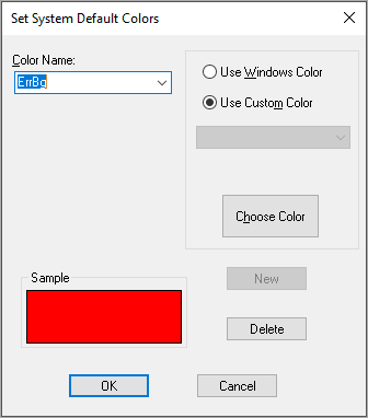 Setting default system colors