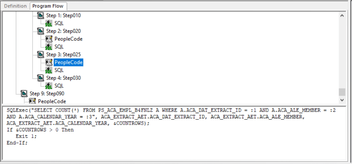 Example of Application Designer Program Flow view