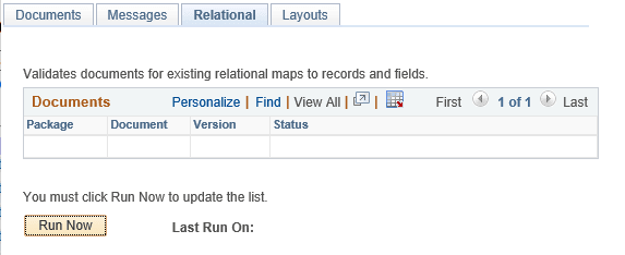 Validate Document Metadata - Relational page