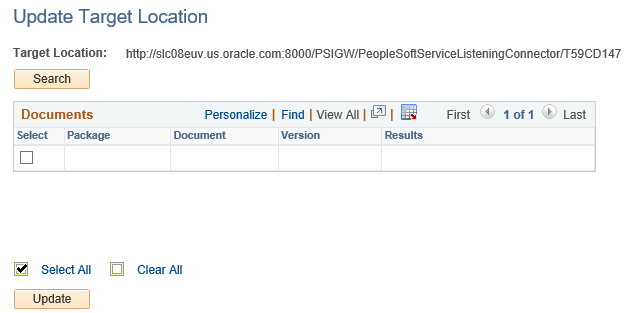 Update Doc Target Location page