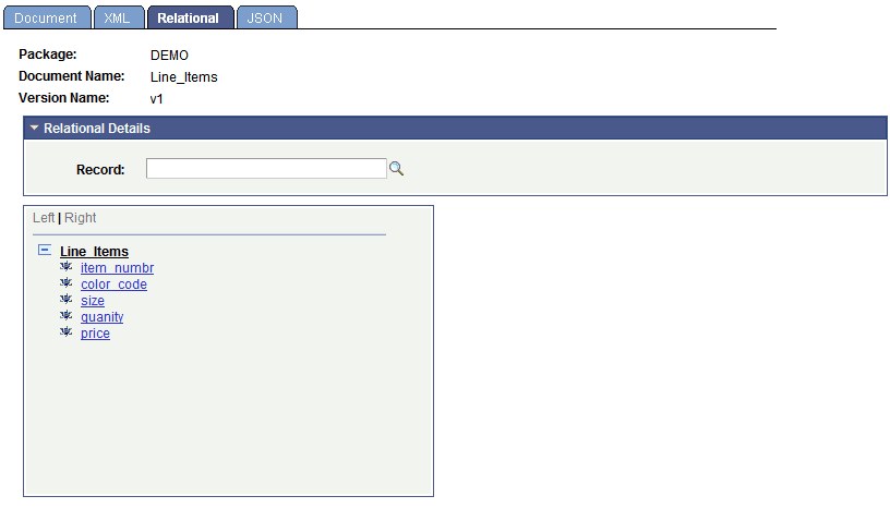 Document Builder - Relational page