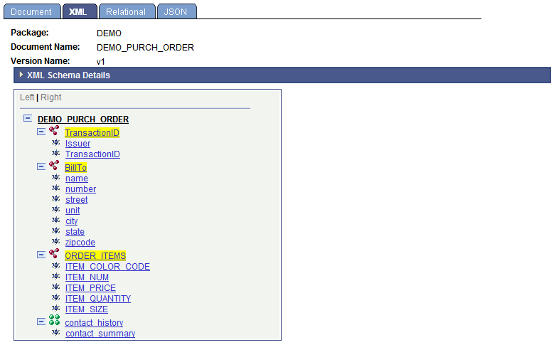 Document Builder - XML page