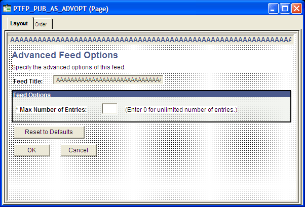 Example PTFP_PUB_AS_ADVOPT page (the standard advanced options page)