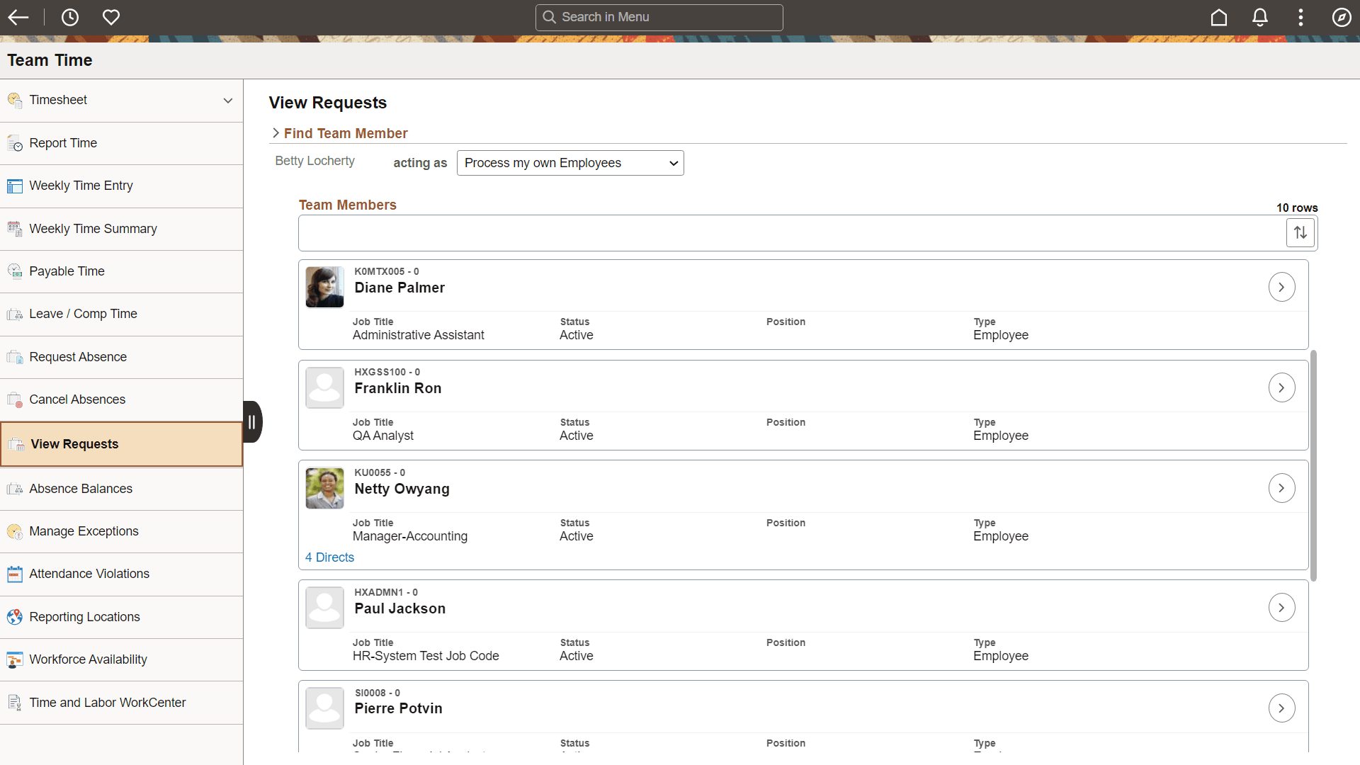Inner component without a left panel (slide-out left panel not in effect)