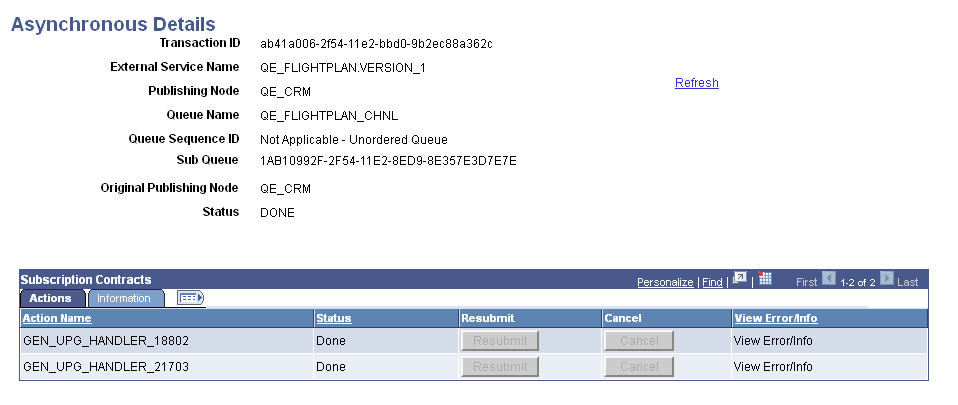 Network Monitor - Asynchronous Details page