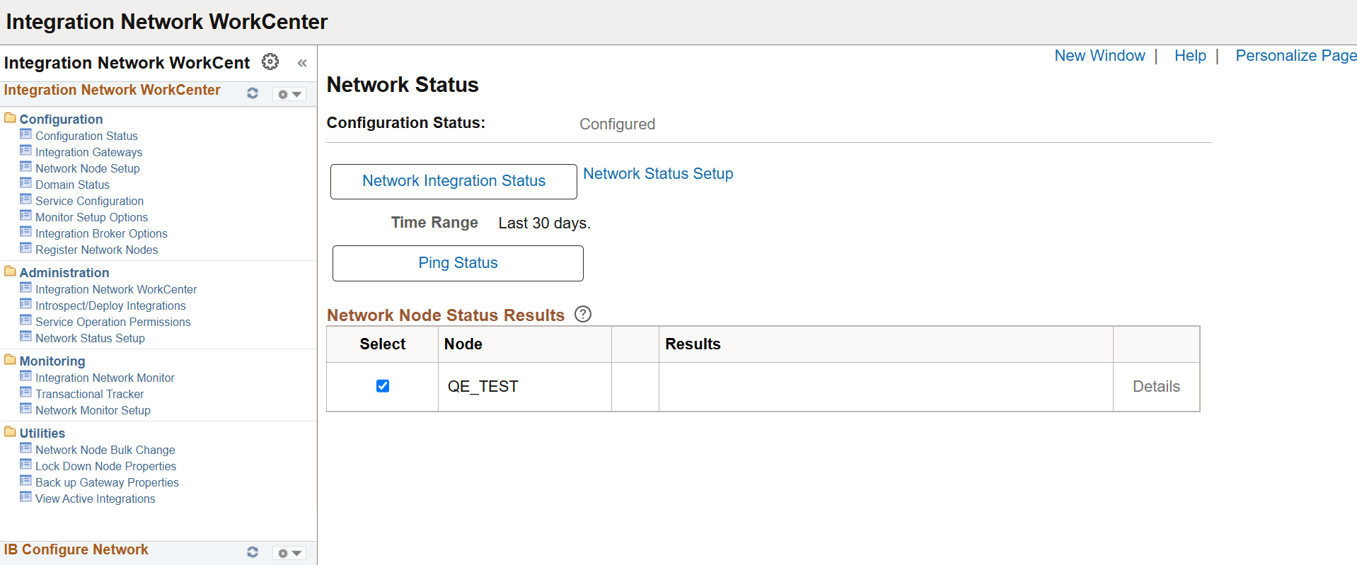 Integration Network WorkCenter