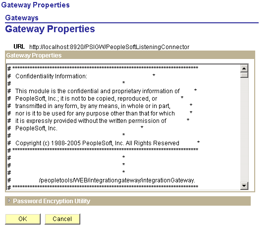Gateway Properties page
