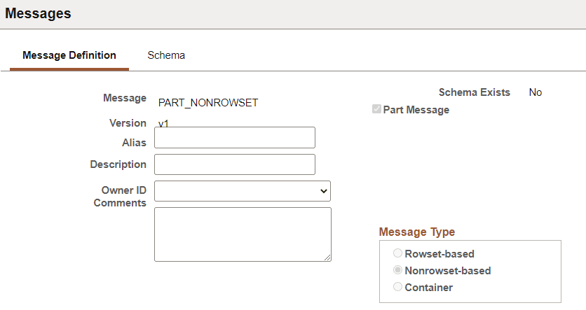 Part Nonrowset Message