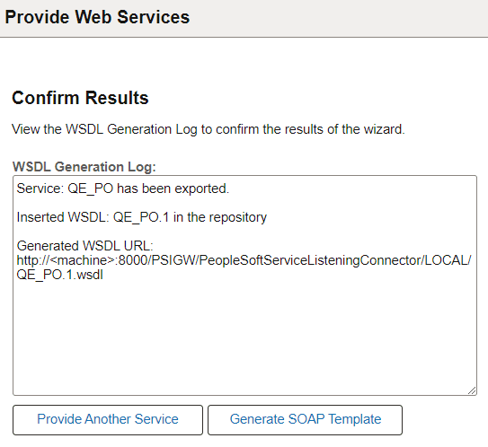 Confirm Result page for non-REST service