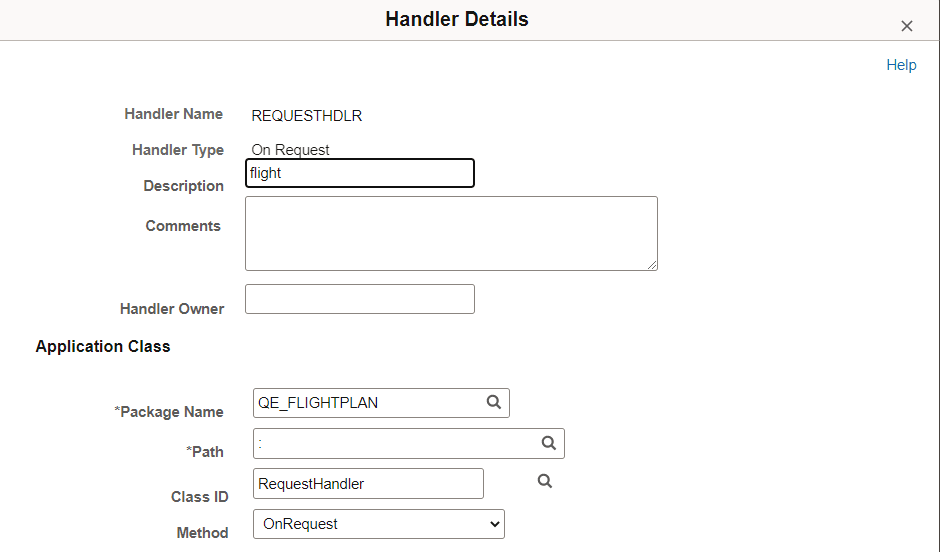 Handler Details page