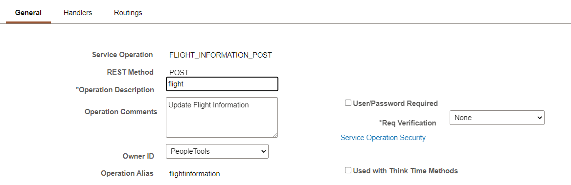 Service Operations - General section