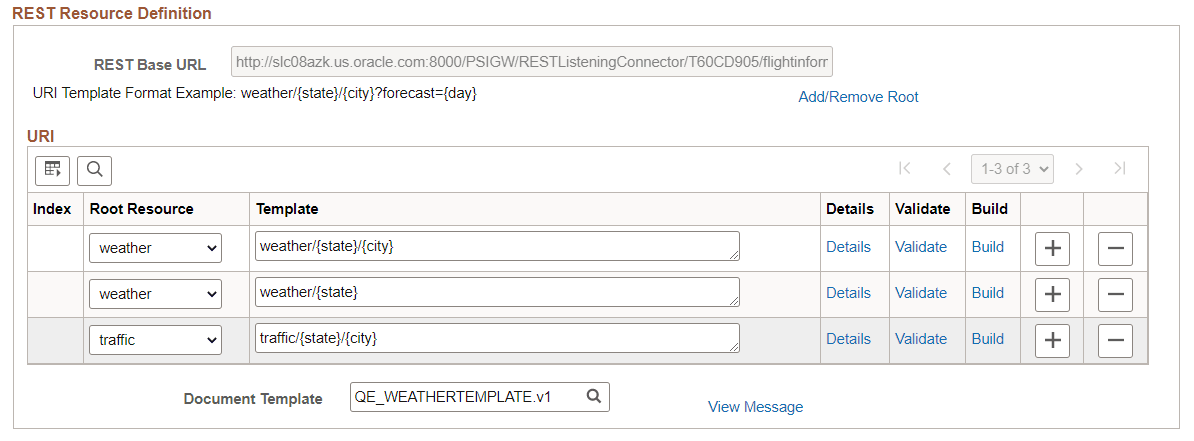 URI Template with values
