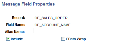 Message Field Properties page