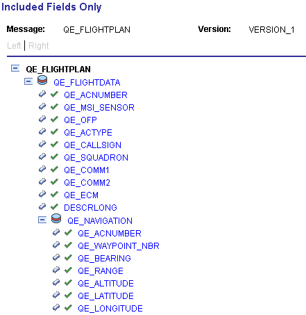 Included Fields Only page