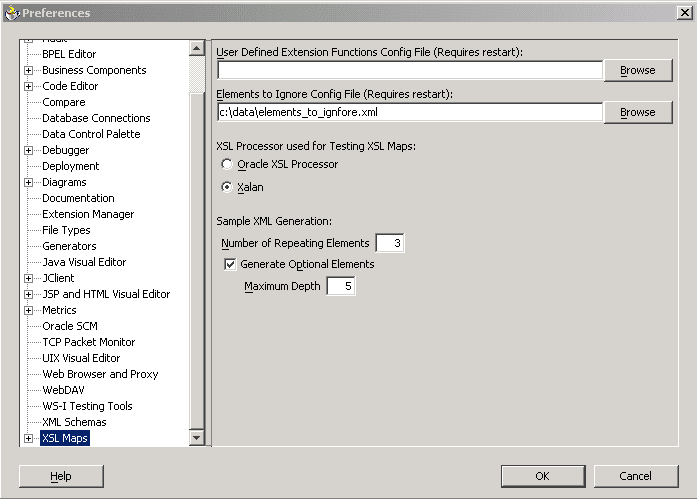 Preferences dialog box
