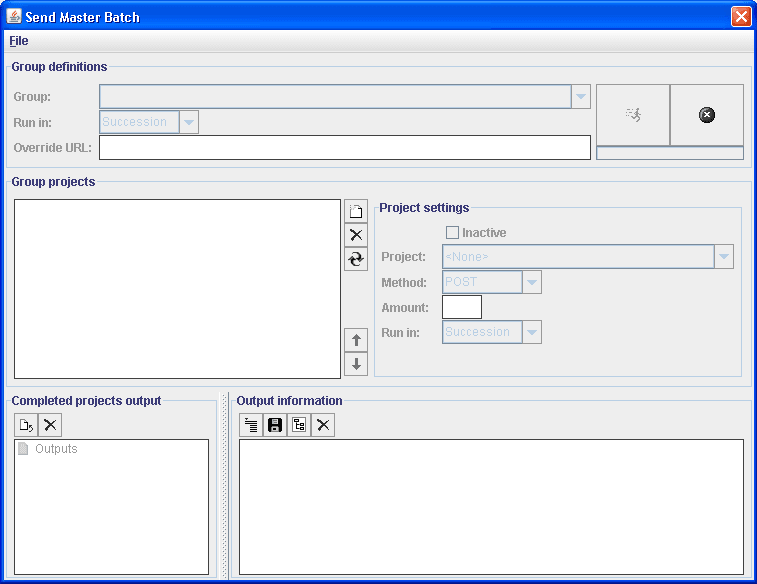 Send Master Batch page