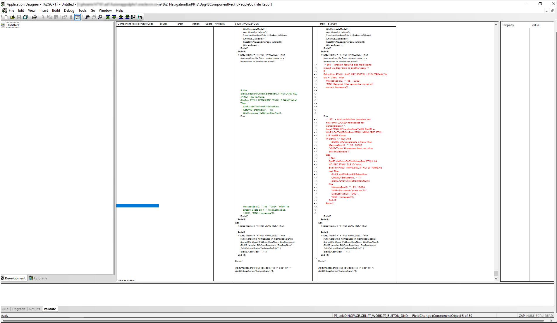 Navigating the Compare Reports